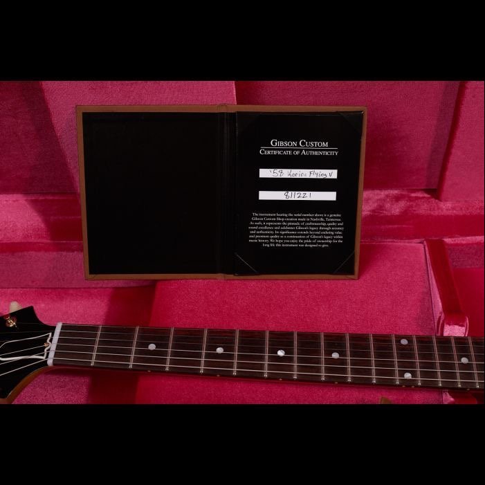 Gibson Custom Certificate of Authenticity — 1958 Korina Flying V, serial 811221