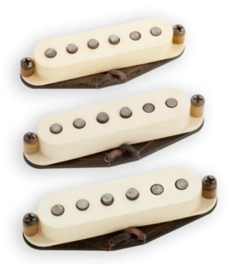 Seymour Duncan Antiquity Texas Hot pickups — aged Alnico magnets installed in Gerbman's Olympic White Strat