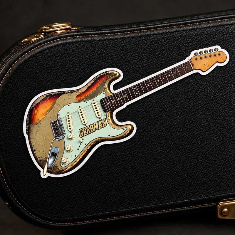 Aztec Gold Strat Sticker
