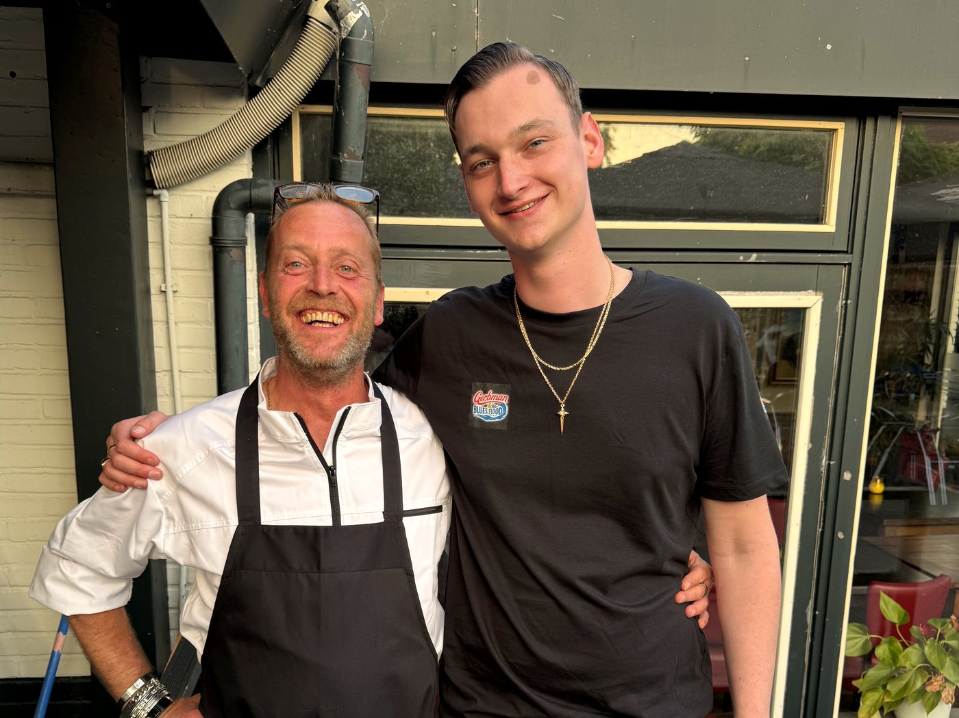 Gerbman with Richard from Café Restaurant Un Route after a live blues performance in Bleiswijk, Netherlands