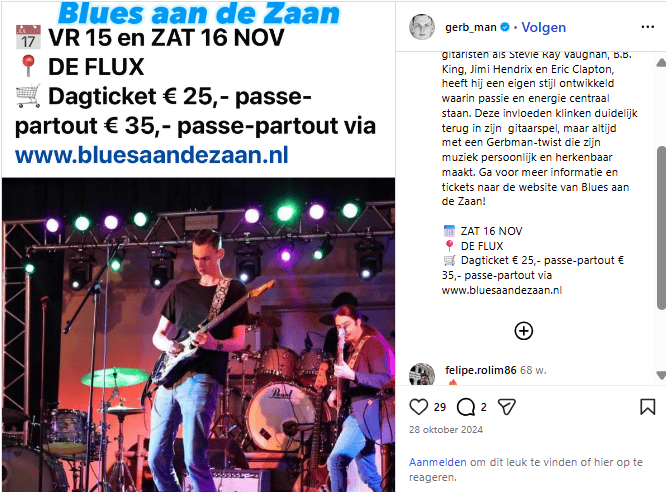 Genieten in De Flux bij Muziekfestival Blues aan de Zaan